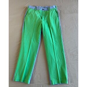 Brooks Brothers 346 Pants Mens 34W 32L Colorblock Blue‎ Green Chino( 34x29 )